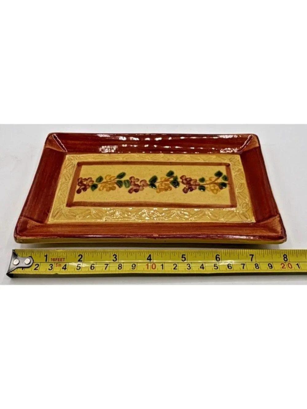 Vintage Terracotta Tray French Country Terre e Provence Made in France 8 Inch